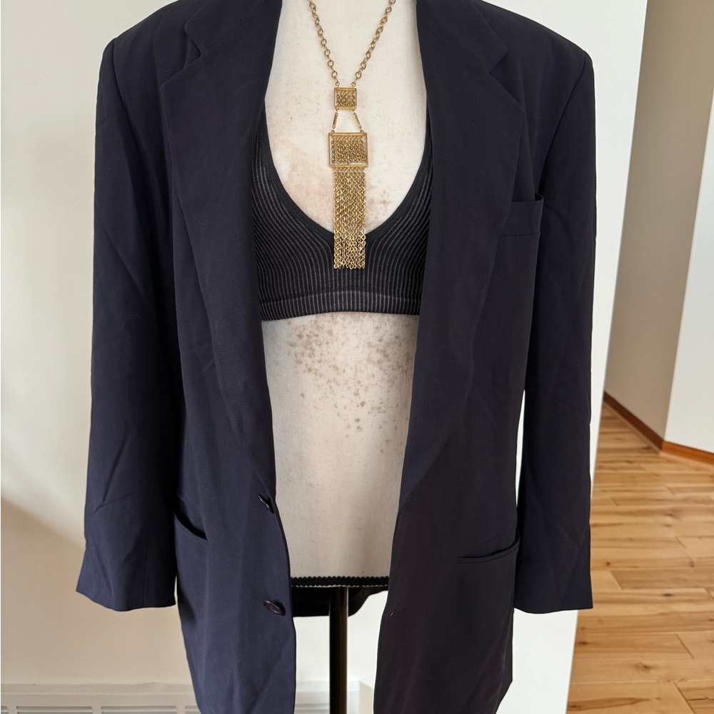 DKNY- boyfriend oversized blazer- navy vintage